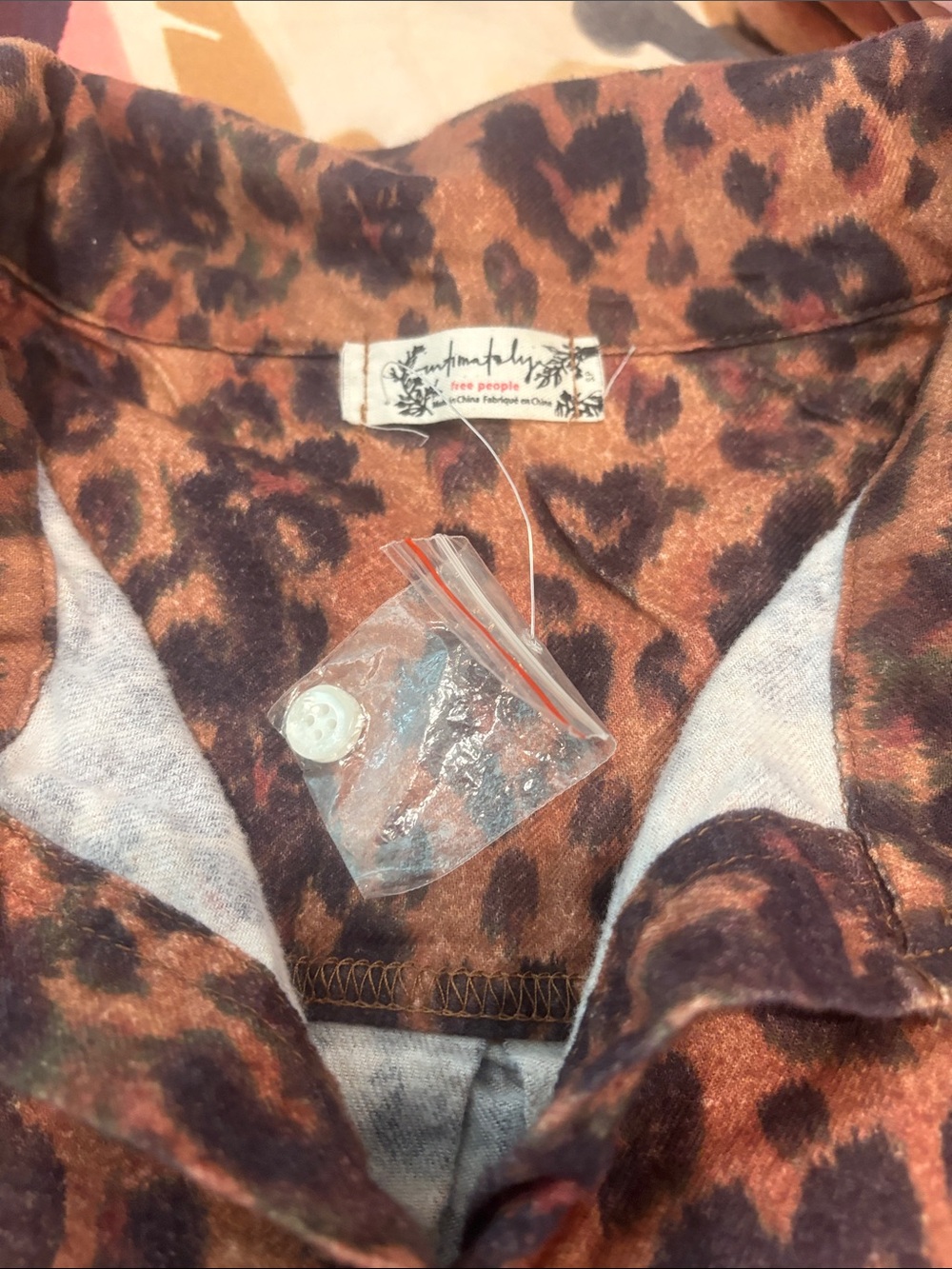 Free People Rust-Brown Leopard Print Two-Piece Pajama Set - Picture 2 of 4